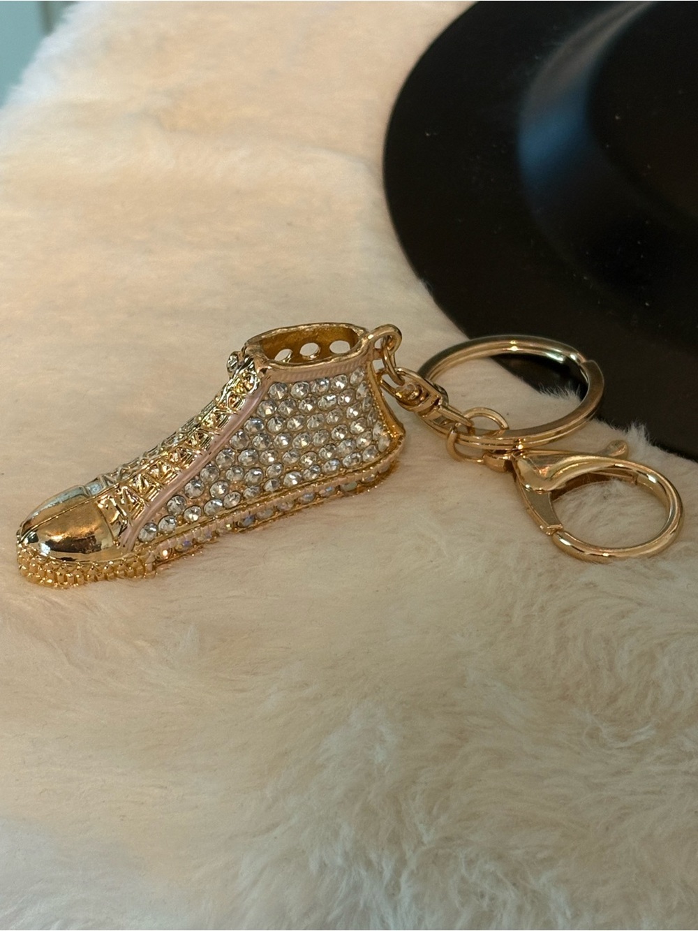 Gold Crystal Sneaker Keychain - Women's Accessory - Picture 4 of 4